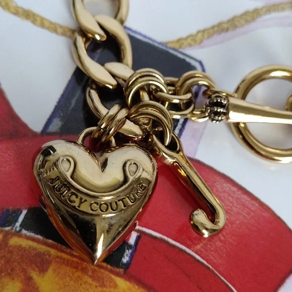 Juicy Couture puffy heart link bracelet vintage - Picture 7 of 7